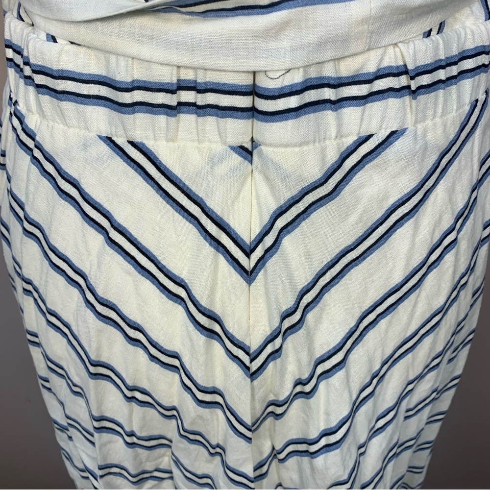 New York & Company Striped Linen Blend Halter Midi Dress - Picture 3 of 11